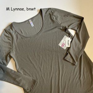 Medium Lularoe Lynnae long-sleeve top, taupe grey